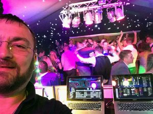 DJ Wayne Braybrook at work at The Old Hall in Ely