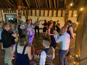 Kelly & Glenn's Retro wedding reception at Smeetham Hall Farm