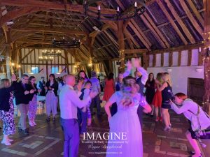 Kelly & Glenn's Retro wedding reception at Smeetham Hall Farm