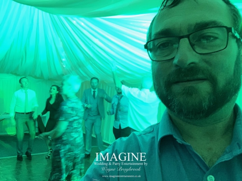 Nicola & Tom's evening wedding reception in a Marquee in the grounds of the Nyton Hotel in Ely