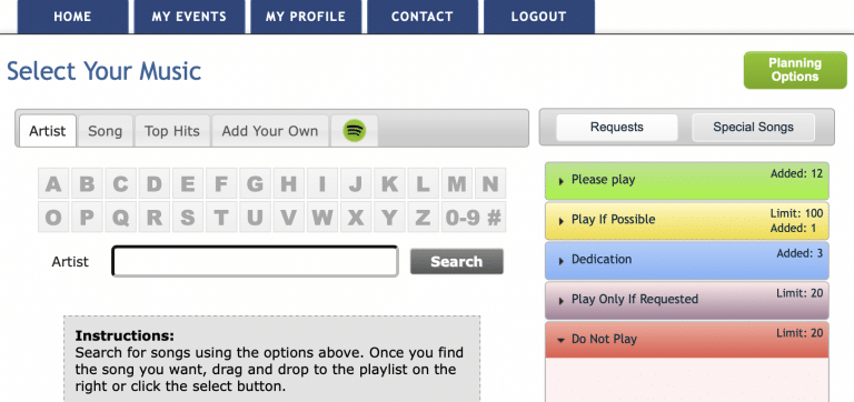 Event planning tools and managing the Do Not Play list