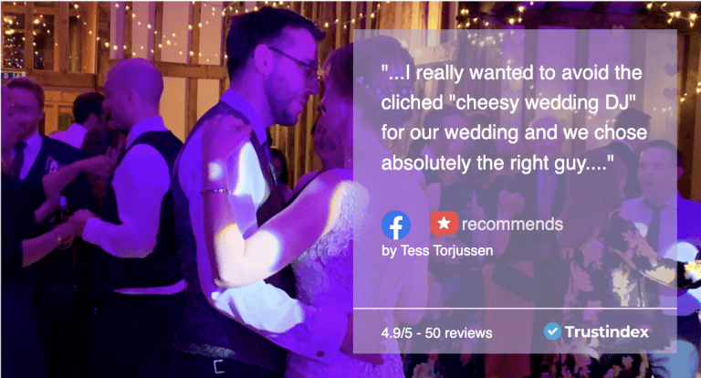 Tess and Drew specifically didn't want "Cheesy Wedding Music" during their evening reception