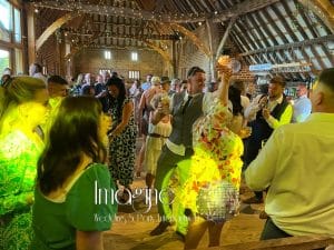 Terri & Pete's evening reception at The Thatch Barn, Yelling