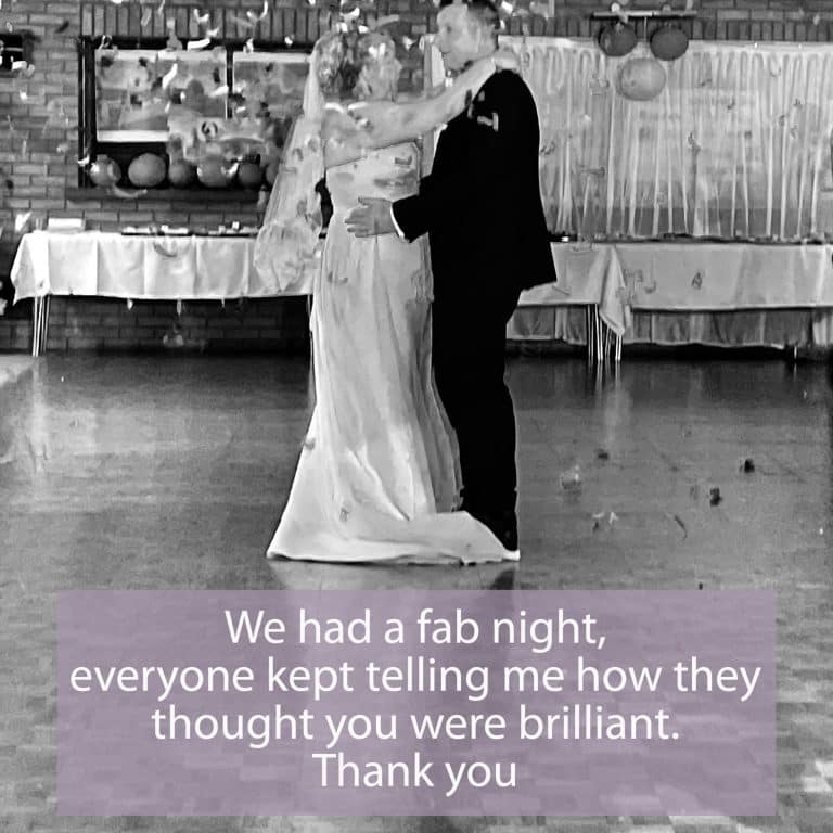 Sheila & Wayne's wedding reception at Witchford Village Hall with Imagine Wedding & Party Entertainment