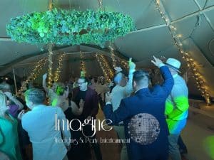 Sarah & Chris's festival style wedding at Woodhurst Grange